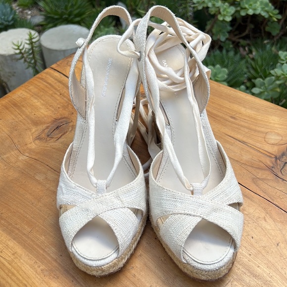 Banana Republic Wedge Espadrille Ankle Wrap Sandal 8 - Picture 3 of 17